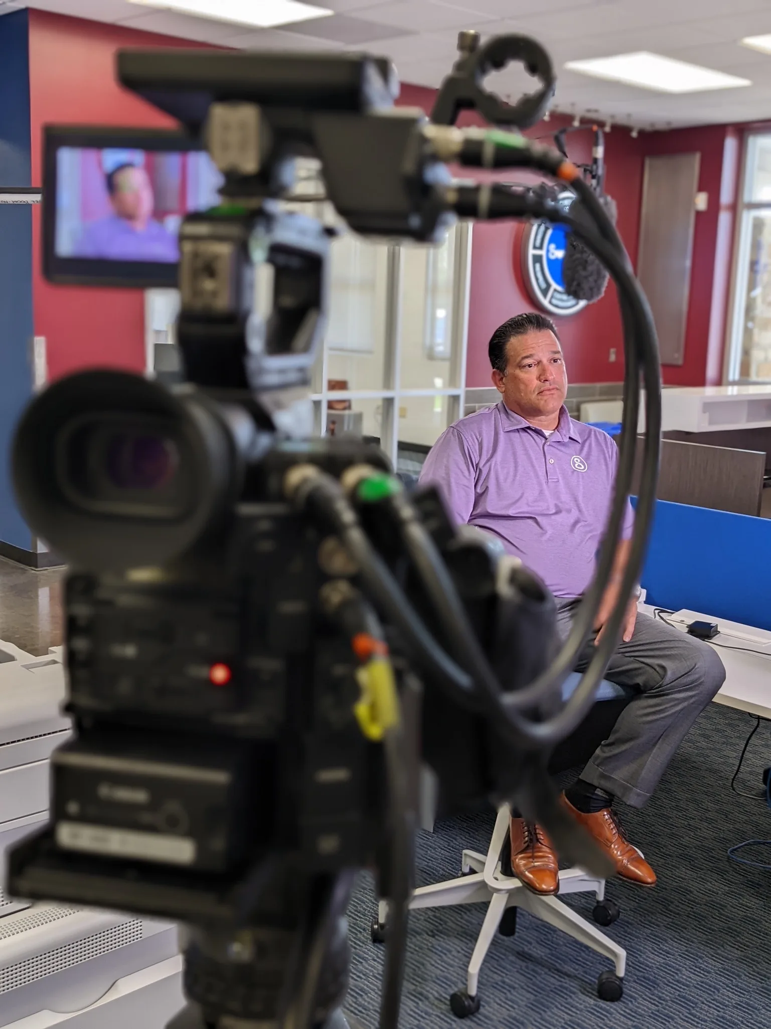 Video production crew on location in Austin Texas