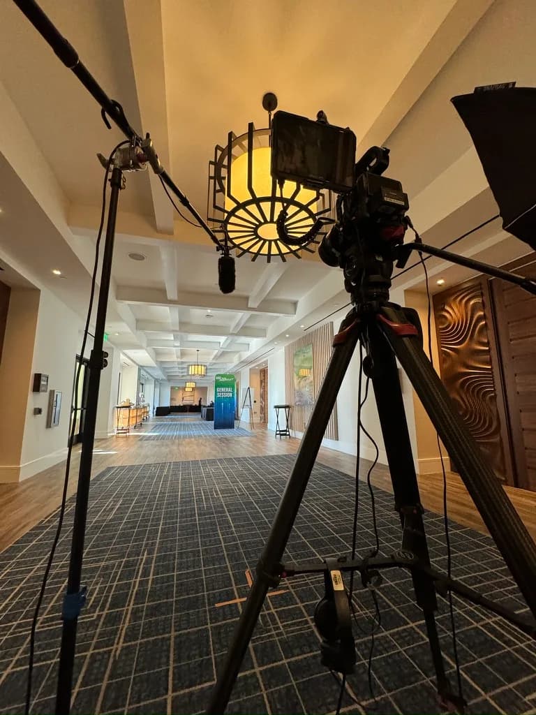 Video production crew on location in Orange County California